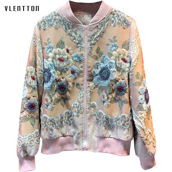 designer luxury pink slim women's jackets coat elegant beading flower print female bomber jacket casual outwear veste femme, Black;brown
designer luxury pink slim women's jackets coat elegant beading flower print female bomber jacket casual outwear veste femme, Black;brown