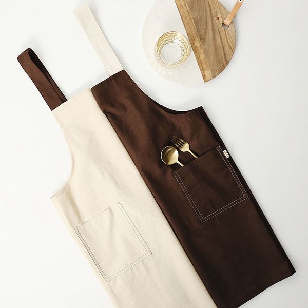 pure color fine cotton and linen apron coffee shop bakery supermarket overalls kitchen anti-fouling apron
pure color fine cotton and linen apron coffee shop bakery supermarket overalls kitchen anti-fouling apron