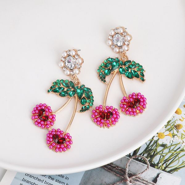 s1099 fashion jewelry cherry earrings crystal rhinstone pearl beads dangle stud earrings, Golden;silver
s1099 fashion jewelry cherry earrings crystal rhinstone pearl beads dangle stud earrings, Golden;silver