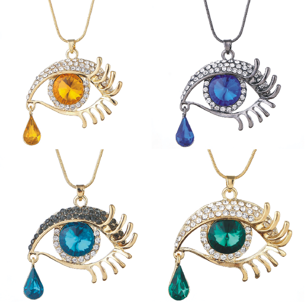 fashion new magic eye crystal teardrop eyelash necklace long beautiful sweater chain jewelry holiday gift wholesale, Silver
fashion new magic eye crystal teardrop eyelash necklace long beautiful sweater chain jewelry holiday gift wholesale, Silver