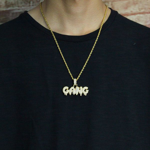 fashion luxury designer cubic zirconia diamonds copper letters gang pendant necklace for men women hip hop jewelry, Silver
fashion luxury designer cubic zirconia diamonds copper letters gang pendant necklace for men women hip hop jewelry, Silver