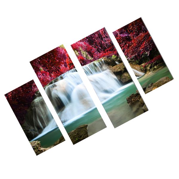 4 piece / set canvas art wall art art print waterfall decor
