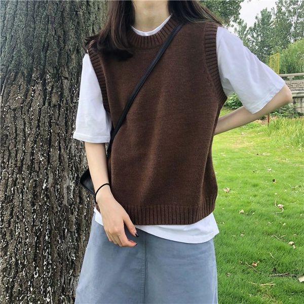 women's vests casual tank women autumn 2021 korean preppy style loose o neck knit sweater vest sleeveless pullover waistcoat t502, Black;white
women's vests casual tank women autumn 2021 korean preppy style loose o neck knit sweater vest sleeveless pullover waistcoat t502, Black;white