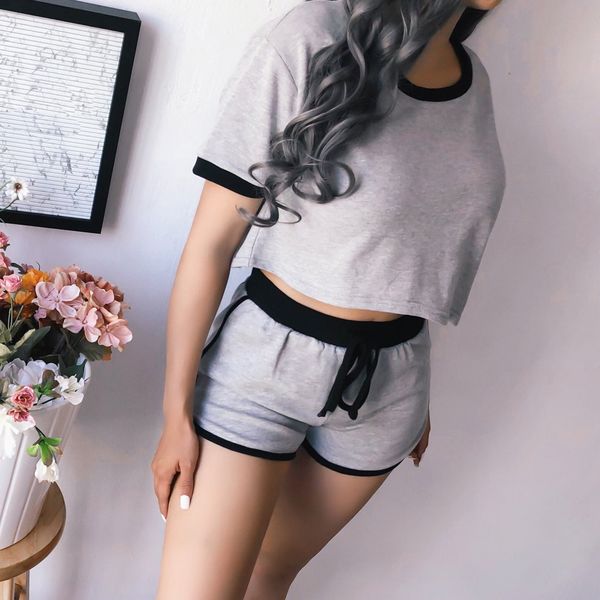 womens short sleeve pajamas set splice lacing casual shorts loose pajamas set shorts sleepwear home loungewear, Black;red
womens short sleeve pajamas set splice lacing casual shorts loose pajamas set shorts sleepwear home loungewear, Black;red