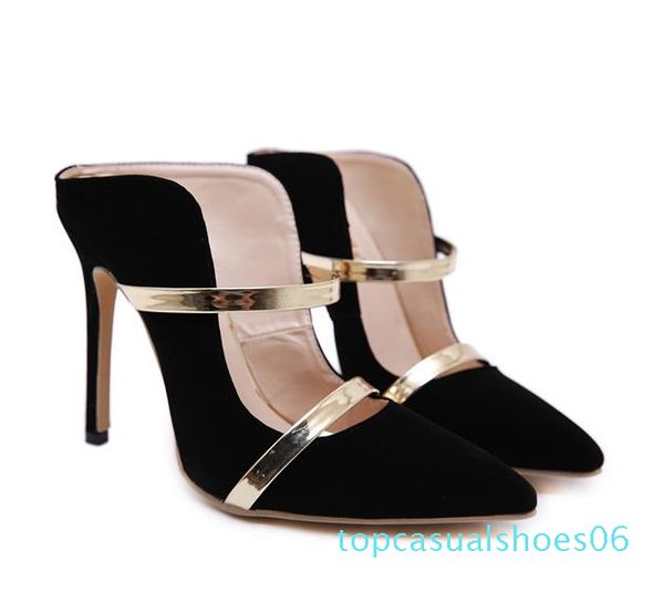 new designer high heel shoes slipper gold strappy patchwork pointed pumps size 35 to 40 t06, Black
new designer high heel shoes slipper gold strappy patchwork pointed pumps size 35 to 40 t06, Black