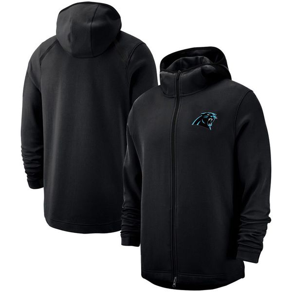 

2019 carolinaa men style panthers show time therma flex performance full-zip hoodie-black bule, Blue;black