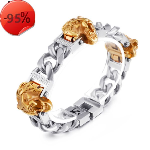 stainless steel popular brand hip hop lion head bracelet bracelet hiphop street dance male trendsetter titanium steel jewelry, Black
stainless steel popular brand hip hop lion head bracelet bracelet hiphop street dance male trendsetter titanium steel jewelry, Black
