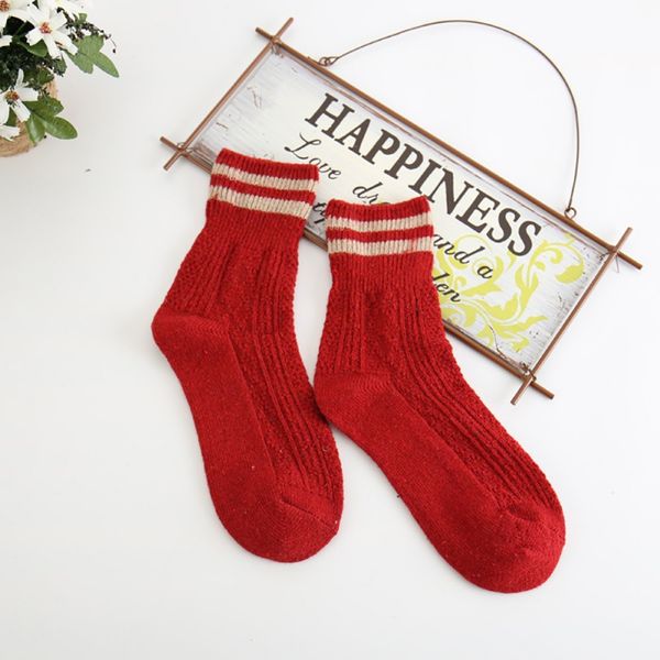 sports socks japan and south korea wool pile socks autumn and winter tube thick line two sides ladies bar sock, Black 
sports socks japan and south korea wool pile socks autumn and winter tube thick line two sides ladies bar sock, Black