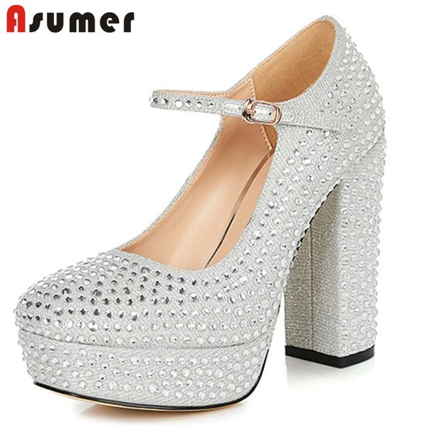 asumer 12cm high heel platform shoes 2020 women pumps round toe crystal buckle party wedding prom shoes ladies, Black
asumer 12cm high heel platform shoes 2020 women pumps round toe crystal buckle party wedding prom shoes ladies, Black