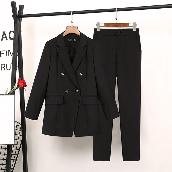 wwomen's suits new style plus size fashionable temperament suit suit women loose thin black cropped pants 2 piece set women, White;black
wwomen's suits new style plus size fashionable temperament suit suit women loose thin black cropped pants 2 piece set women, White;black