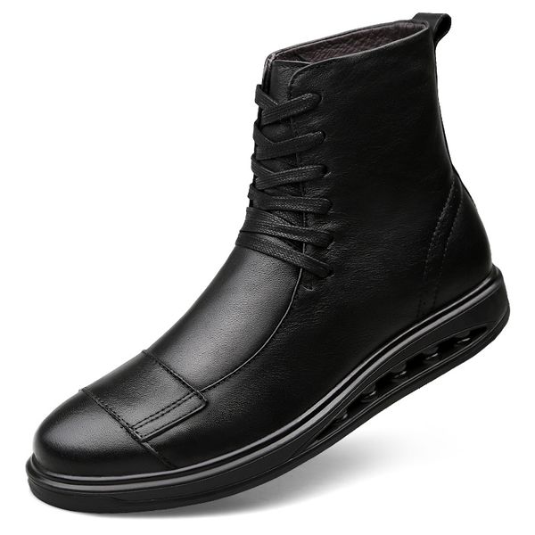 man lace-up ankle boots winter botas fashion shoes men basic boots men comfy leather outdoor walking men's plush snow boots n5, Black
man lace-up ankle boots winter botas fashion shoes men basic boots men comfy leather outdoor walking men's plush snow boots n5, Black