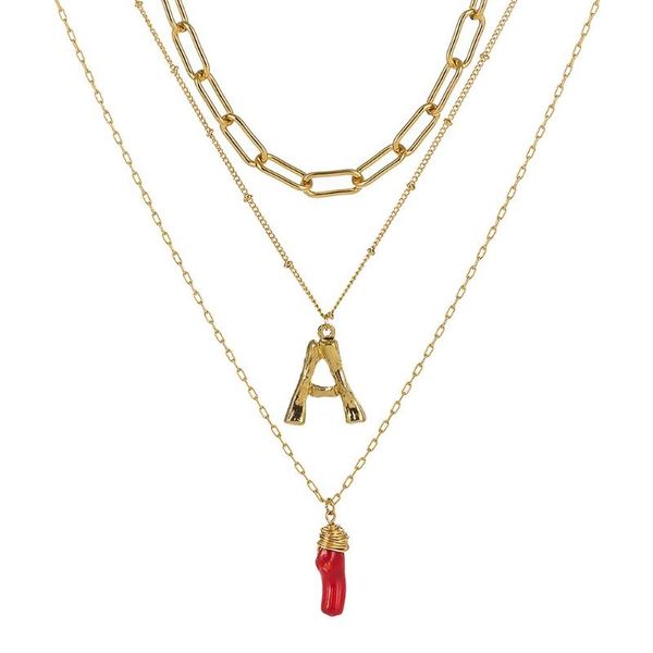26 english letters multi-layer necklace fashion personality coral stone pendant jewelry female accessories, Silver
26 english letters multi-layer necklace fashion personality coral stone pendant jewelry female accessories, Silver