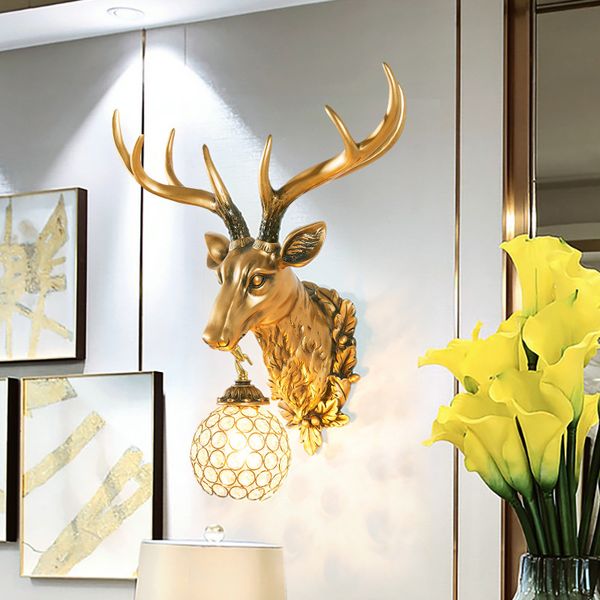 european antique light luxury deer head wall lamp resin living room bedroom corridor entrance bedside background wall trumpet gold 10042
european antique light luxury deer head wall lamp resin living room bedroom corridor entrance bedside background wall trumpet gold 10042