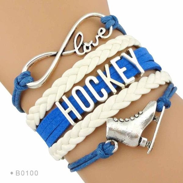 fashion infinity love blues hockey player mom jewelry leather braid wrap bracelets for women, Golden;silver
fashion infinity love blues hockey player mom jewelry leather braid wrap bracelets for women, Golden;silver