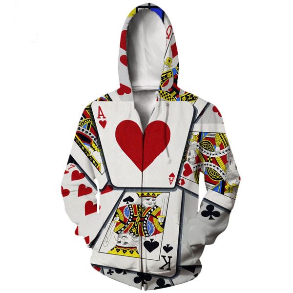 wholesale- fashion womens/mens poker funny 3d print zipper jumper sweatshirt hoodies xs025, Black;brown
wholesale- fashion womens/mens poker funny 3d print zipper jumper sweatshirt hoodies xs025, Black;brown