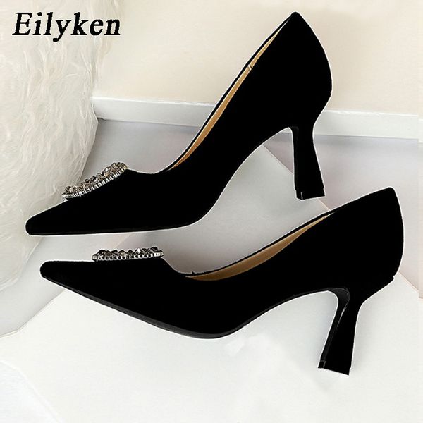 eilyken fashion metal buckle decoration diamond crystal heels women vintage pointed toe pumps party shoes plus size 34-4, Black
eilyken fashion metal buckle decoration diamond crystal heels women vintage pointed toe pumps party shoes plus size 34-4, Black
