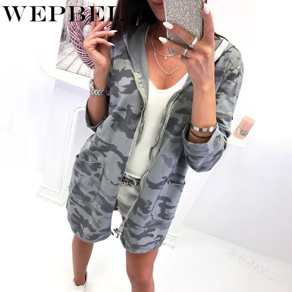 women's jackets wepbel spring long sleeve zipper hooded coat jacket windbreaker cardigans outwear fashion women camouflage coats, Black;brown 
women's jackets wepbel spring long sleeve zipper hooded coat jacket windbreaker cardigans outwear fashion women camouflage coats, Black;brown