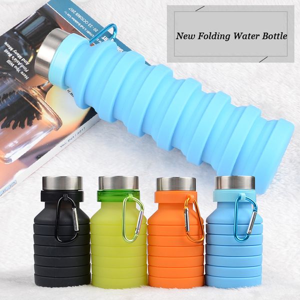 550ml folding silicone water bottle grade camping bottle with cover travel drinking collapsible sport kettle 
550ml folding silicone water bottle grade camping bottle with cover travel drinking collapsible sport kettle