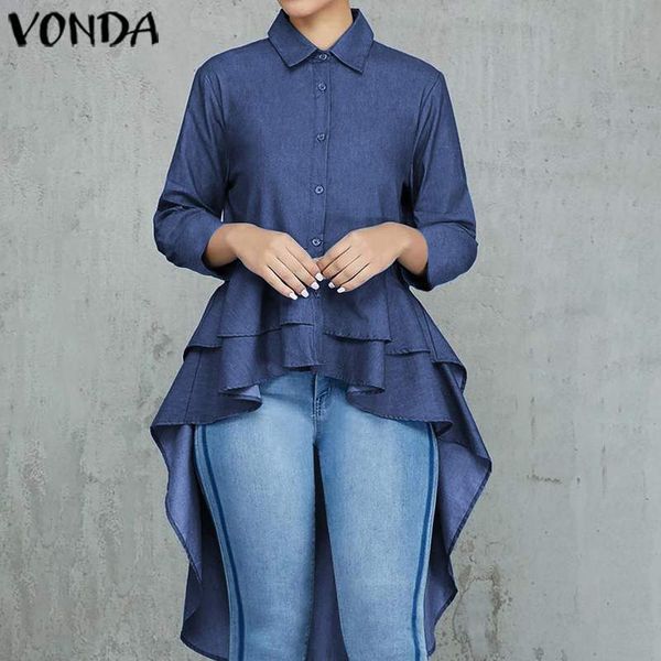 asymmetric tunic women shirts and blouse vonda 2020 spring summer 3/4 sleeve ruffle shirts plus size casual loose bohomian, White
asymmetric tunic women shirts and blouse vonda 2020 spring summer 3/4 sleeve ruffle shirts plus size casual loose bohomian, White