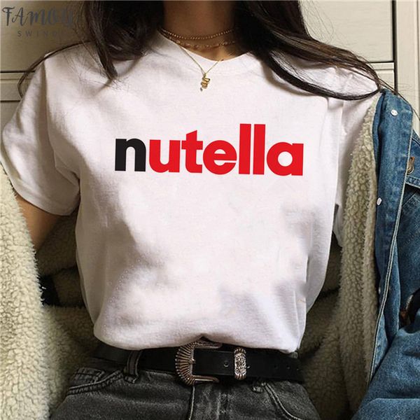 nutella kawaii печати тенниска женщины 90с harajuku ullzang мода футболка graphic симпатичный мультфильм tshirt стиль топ тройники женский, White 
nutella kawaii печати тенниска женщины 90с harajuku ullzang мода футболка graphic симпатичный мультфильм tshirt стиль топ тройники женский, White