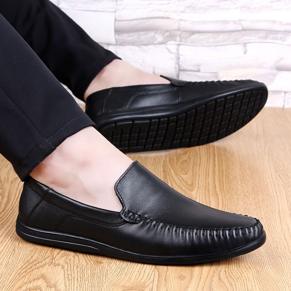 men shoes slip on casual genuine leather mens loafers moccasins summer breathable handmade boat shoes classical homme, Black
men shoes slip on casual genuine leather mens loafers moccasins summer breathable handmade boat shoes classical homme, Black