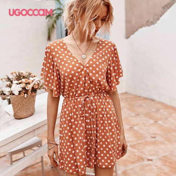 ugoccam polka dot dress summer short sleeve v-neck a-line boho dress ladies elegant party holiday mini vestidos beach sundress, Black;gray
ugoccam polka dot dress summer short sleeve v-neck a-line boho dress ladies elegant party holiday mini vestidos beach sundress, Black;gray