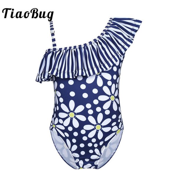 tiaobug kids girls adjustable strap ruffled one-shoulder printed pattern swimsuit swimwear children soft beachwear bathing suit, White;black
tiaobug kids girls adjustable strap ruffled one-shoulder printed pattern swimsuit swimwear children soft beachwear bathing suit, White;black