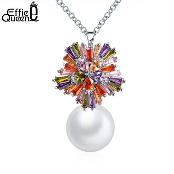 effie queen trendy simulated pearl pendants necklaces for women elegant cubic zirconia chains necklace new arrival jewelry dn138, Silver
effie queen trendy simulated pearl pendants necklaces for women elegant cubic zirconia chains necklace new arrival jewelry dn138, Silver