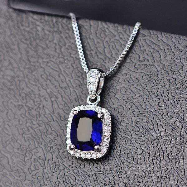 7*9mm sparkling zircon pendant necklace 6 color cz birthstone jewelry wedding engagement party pendant gifts, Silver
7*9mm sparkling zircon pendant necklace 6 color cz birthstone jewelry wedding engagement party pendant gifts, Silver