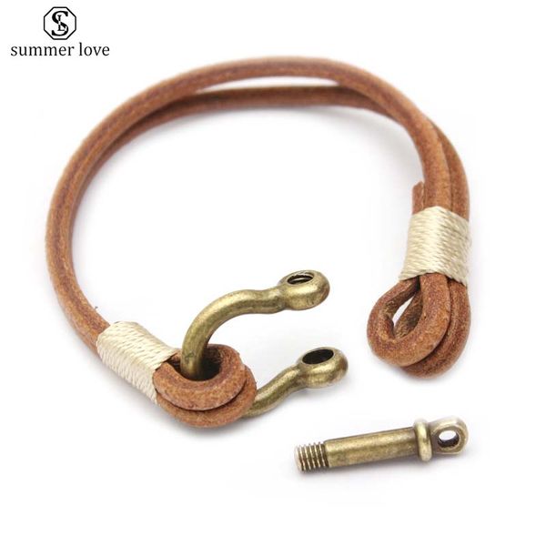 u shaped horseshoe charm bracelet double layer leather bracelet bangle with screw for men women 2019, Black
u shaped horseshoe charm bracelet double layer leather bracelet bangle with screw for men women 2019, Black