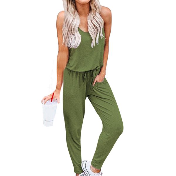 casual sashes solid jumpsuit women o neck sleeveless mono mujer drawstring summer ladies overalls fashion loose female rompers, Black;white
casual sashes solid jumpsuit women o neck sleeveless mono mujer drawstring summer ladies overalls fashion loose female rompers, Black;white