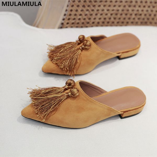 miulamiula brand designers 2019 fashion yellow luxury fringe woman flats slides slip on pointed loafers mules flip flops 35-41, Black
miulamiula brand designers 2019 fashion yellow luxury fringe woman flats slides slip on pointed loafers mules flip flops 35-41, Black