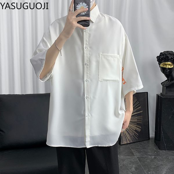 yasuguoji summer men solid oversize loose shirts fashion korean style ins basic loose couples simple mens shirt chic streetwear, White;black
yasuguoji summer men solid oversize loose shirts fashion korean style ins basic loose couples simple mens shirt chic streetwear, White;black