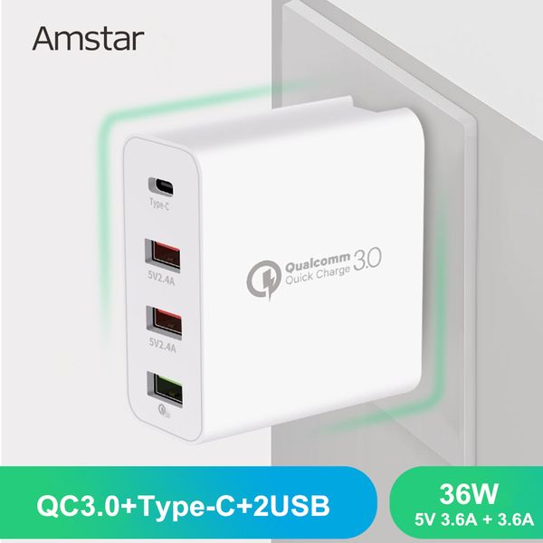 amstar 36w quick charge 3.0 usb charger type c with qc 3.0 4port adapter for iphone samsung huawei xiaomi travel wall charger
amstar 36w quick charge 3.0 usb charger type c with qc 3.0 4port adapter for iphone samsung huawei xiaomi travel wall charger