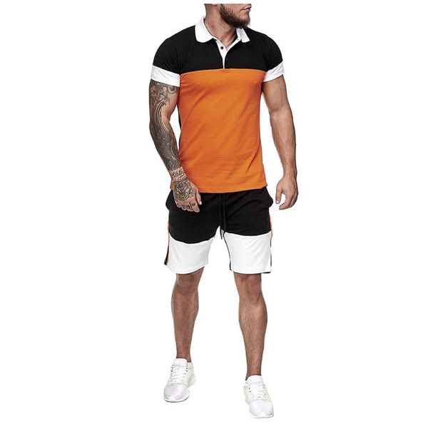 

mens sets summer personality home stripe color leisure sets collision short sleeve sports thin comfortable high quality, Gray