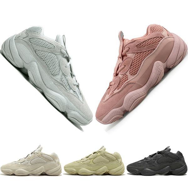 

kanye west 500 desert rat blush 500s salt super moon yellow 3m utility black pink mens running shoes for men women sports sneakers us 5.5-11, White;red