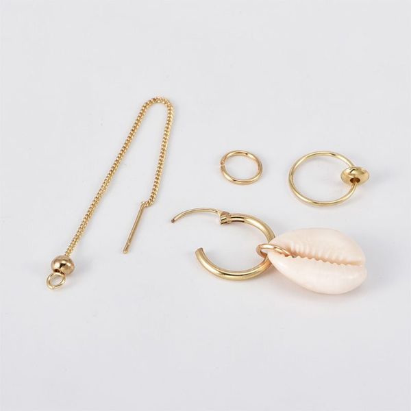 4pcs assorted shell pendant long chain drop hoop earrings women fashion jewelry, Silver
4pcs assorted shell pendant long chain drop hoop earrings women fashion jewelry, Silver