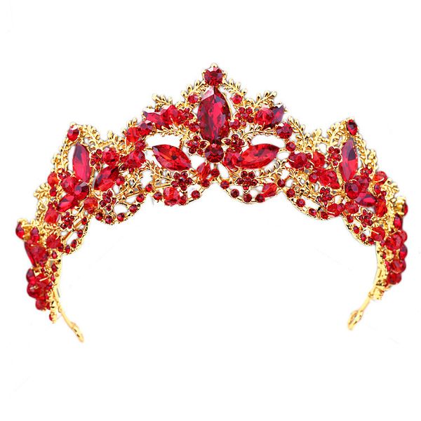 kmvexo fashion baroque luxury red crystal bridal crown tiara vintage gold diadem tiaras for women bride wedding hair accessories, Golden;white
kmvexo fashion baroque luxury red crystal bridal crown tiara vintage gold diadem tiaras for women bride wedding hair accessories, Golden;white