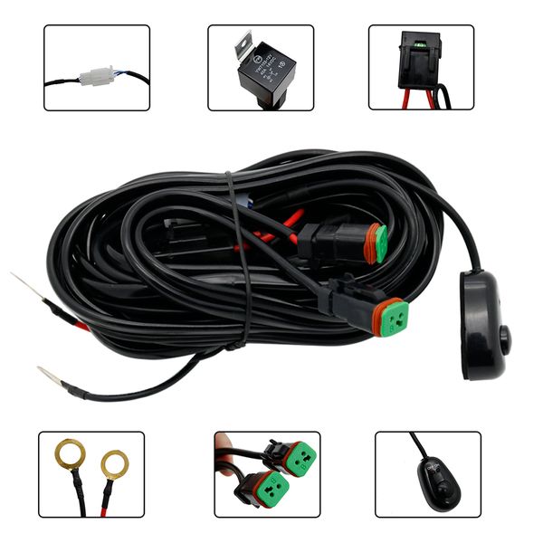 led light bar wiring harness kit 14awg heavy duty 12v on-off switch power relay blade fuse for off road led work light bar
led light bar wiring harness kit 14awg heavy duty 12v on-off switch power relay blade fuse for off road led work light bar