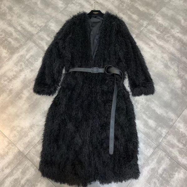 fall/winter 2019 new v-neck long sleeve belt waist furry long coat for women, Tan;black
fall/winter 2019 new v-neck long sleeve belt waist furry long coat for women, Tan;black