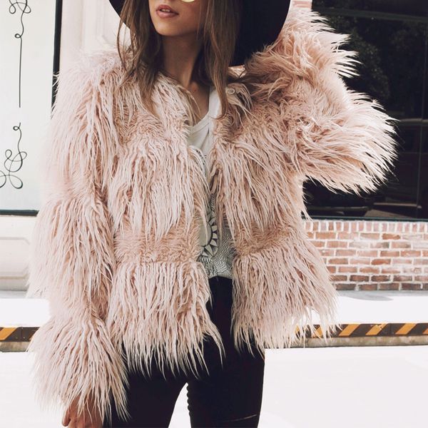 chic women faux fur coat fluffy warm long sleeve collarless outerwear autumn winter jacket hairy overcoat parka outerwear 7q1211, Black
chic women faux fur coat fluffy warm long sleeve collarless outerwear autumn winter jacket hairy overcoat parka outerwear 7q1211, Black
