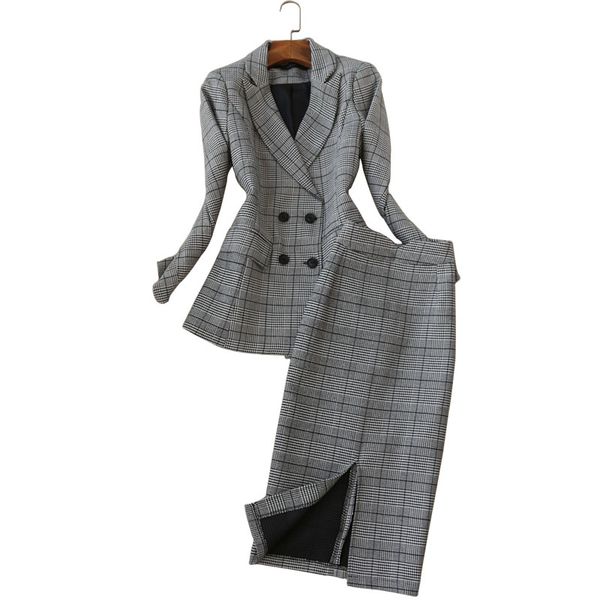 elegant women's 2019 spring new fashion small suit fashion women's long-sleeved plaid suit + skirt two-piece slim, White;black
elegant women's 2019 spring new fashion small suit fashion women's long-sleeved plaid suit + skirt two-piece slim, White;black