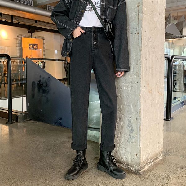high waisted jeans female autumn and winter 2019 new korean version of the loose port wind retro wild black straight, Blue
high waisted jeans female autumn and winter 2019 new korean version of the loose port wind retro wild black straight, Blue