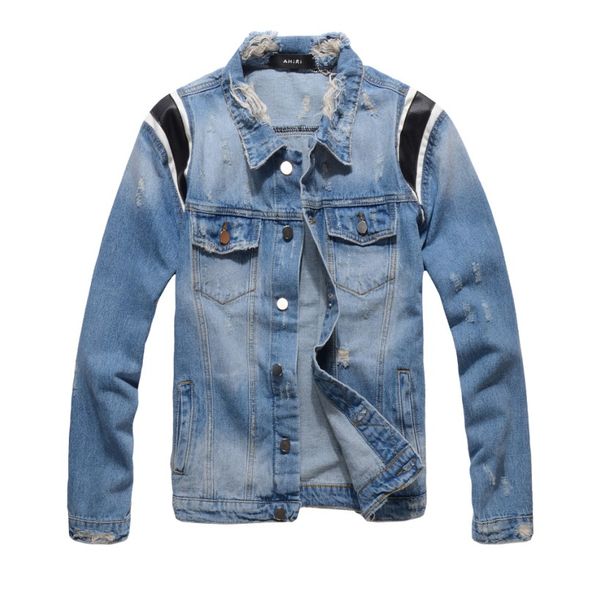 stitching leather jacket blue denim jacket hole lapels button contrast color men's jacket slim casual style m-4xl, Black;brown
stitching leather jacket blue denim jacket hole lapels button contrast color men's jacket slim casual style m-4xl, Black;brown