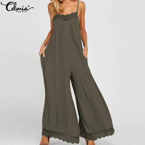 2020 celmia straps summer rompers women backless lace jumpsuits casual sleeveless wide leg pant boho beach overalls s-5xl, Black;white
2020 celmia straps summer rompers women backless lace jumpsuits casual sleeveless wide leg pant boho beach overalls s-5xl, Black;white