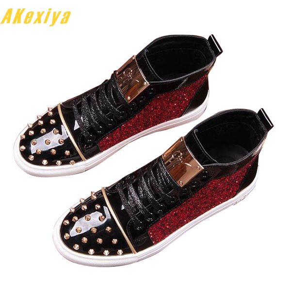 new arrival sequins rivet sheet metal casual platform high shoes flats male designer prom dress loafers shoes zapatos hombre, Black
new arrival sequins rivet sheet metal casual platform high shoes flats male designer prom dress loafers shoes zapatos hombre, Black
