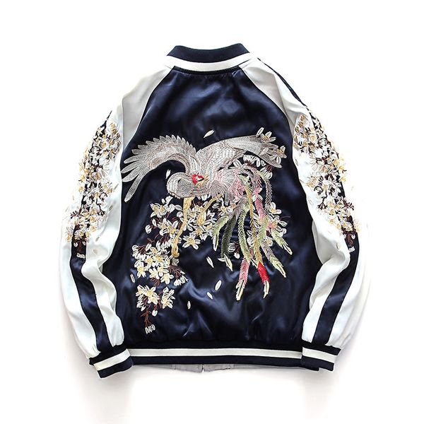short jacket coat spring women's korean phoenix embroidery jacket boyfriend thin baseball uniform coats both sides wear yokosuka, Black;brown
short jacket coat spring women's korean phoenix embroidery jacket boyfriend thin baseball uniform coats both sides wear yokosuka, Black;brown