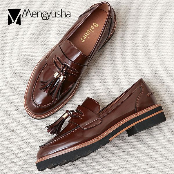 japanned leather tassel brogue shoes woman fringe flats platform creepers shoes ladies working mules derby c840, Black
japanned leather tassel brogue shoes woman fringe flats platform creepers shoes ladies working mules derby c840, Black