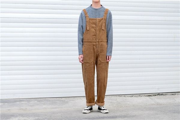 men retro corduroy overall suspenders trouser jumpsuit bib wide-leg pants, Black
men retro corduroy overall suspenders trouser jumpsuit bib wide-leg pants, Black
