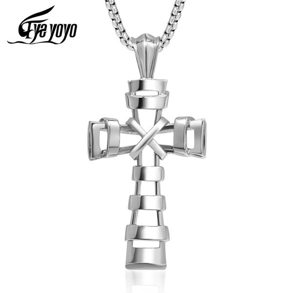 eyeyoyo cross titanium steel pendant cross bundle hollowed out necklace hipster men necklace, Silver
eyeyoyo cross titanium steel pendant cross bundle hollowed out necklace hipster men necklace, Silver